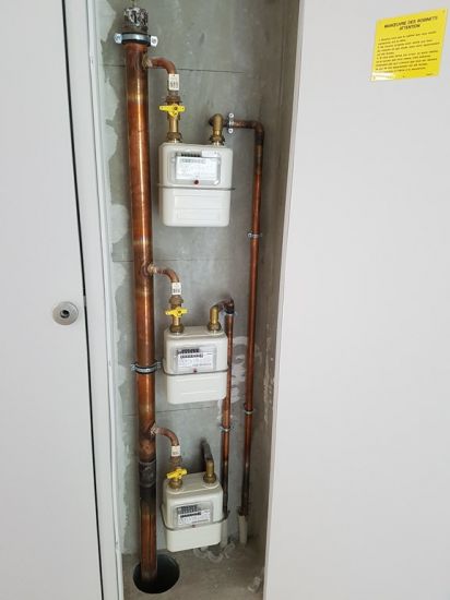 Gaz ATG colonnes cuivre avant compteurs à Bourgoin Jallieu